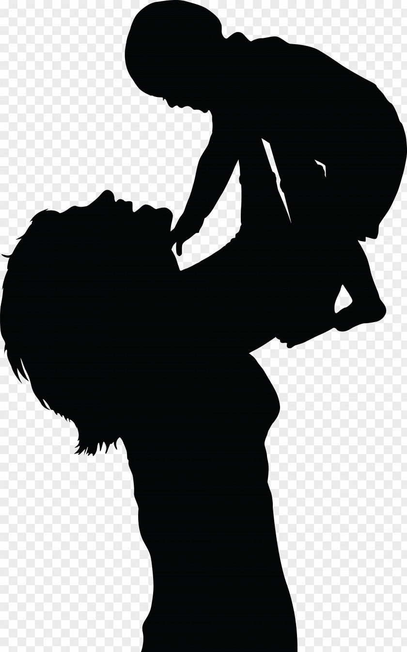 Silhouette Mother Child Clip Art PNG