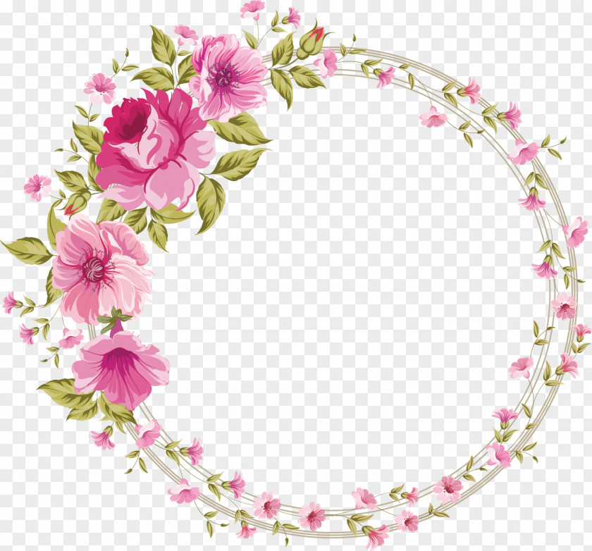 Blumenkranz Pink Flowers Rose Clip Art PNG