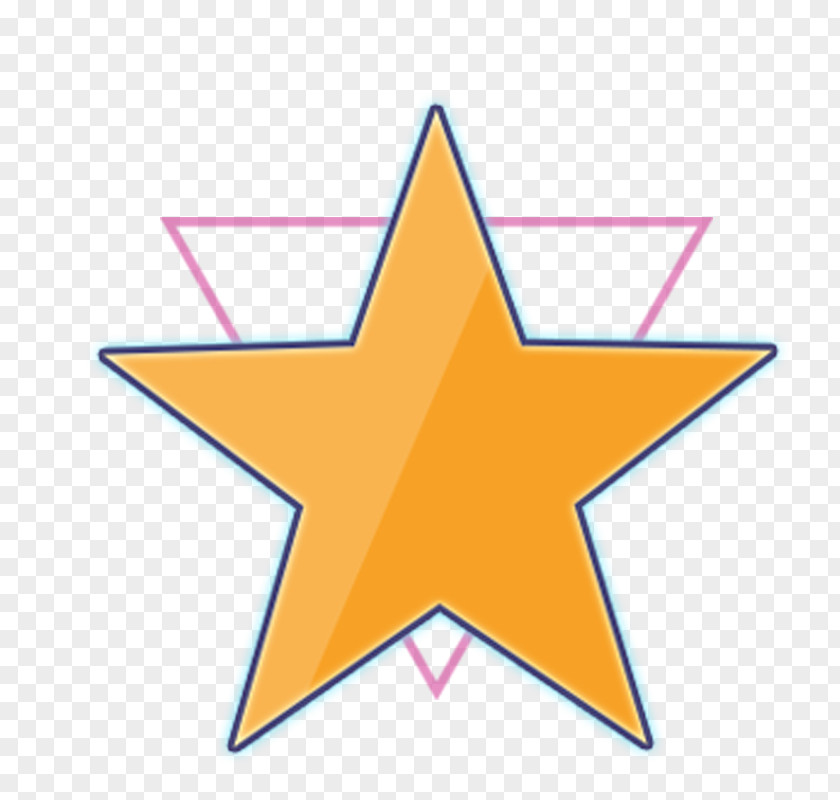 Five-pointed Star And Triangle Gold Sticker PNG