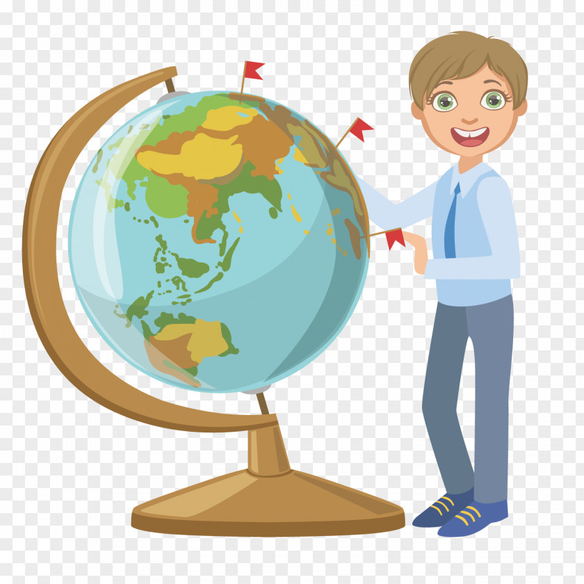 Study Globe Character Student Teacher Geography PNG