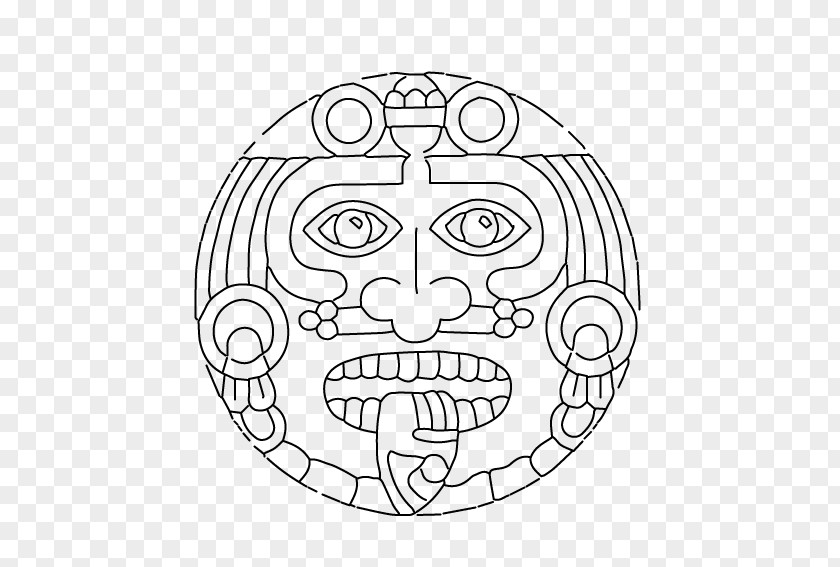 Aztec Print Maya Civilization Calendar Stone Mesoamerican Pyramids Inca Empire Coloring Book PNG