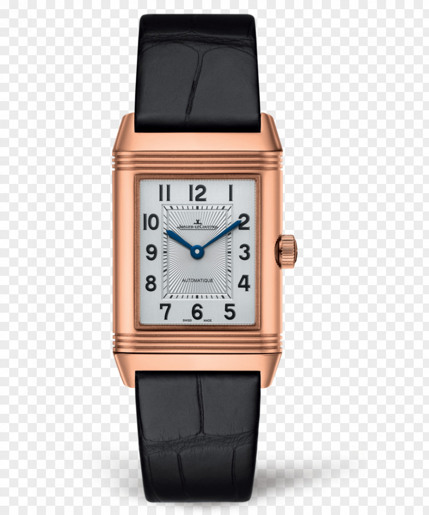 Jaeger-LeCoultre Watch Black And Gold Female Table Reverso Automatic Movement PNG