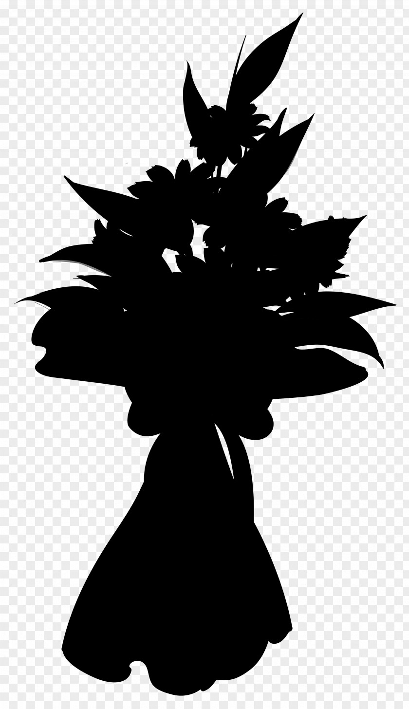 Leaf Flower Character Silhouette Font PNG