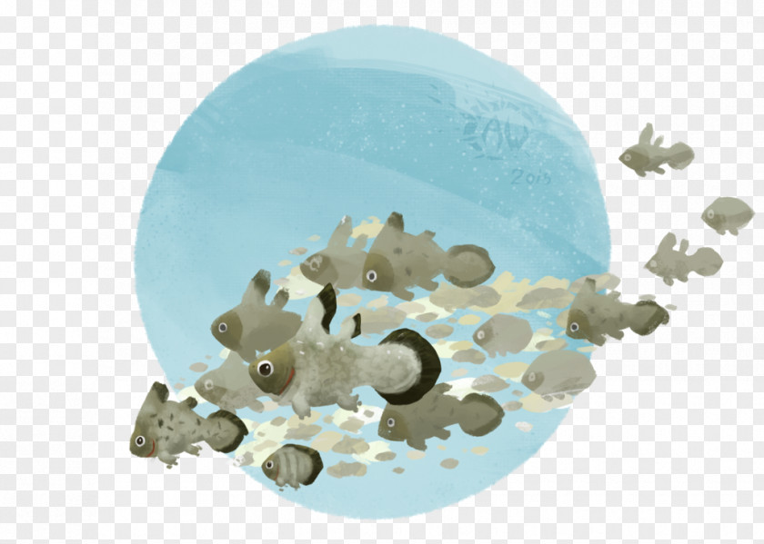 Nine Fish Organism Turquoise PNG