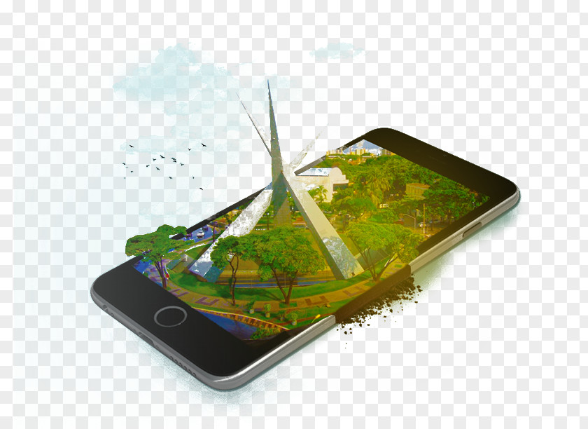 Creative Hand-painted Screen 3D Mobile Phone Smartphone Computer Graphics PNG