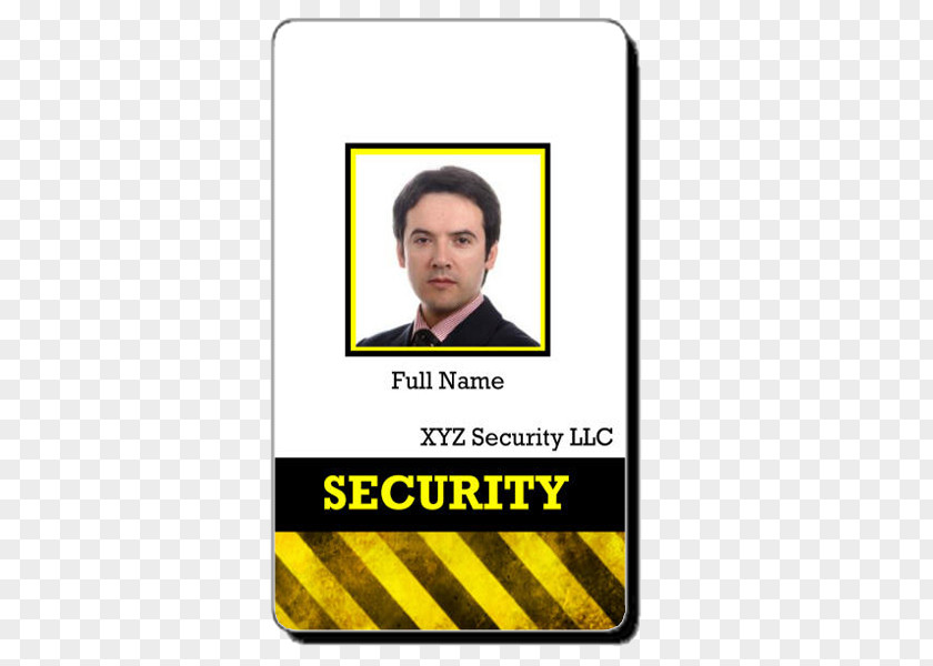 Id Card Badge Template Security Guard Identity Document PNG