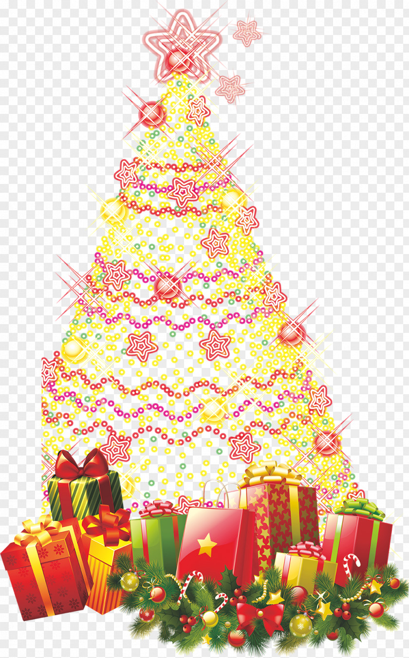 Simple Christmas Tree Gift New Year Download PNG