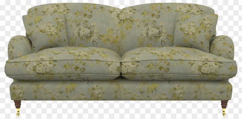 Celadon Loveseat Couch Slipcover Textile Footstool PNG