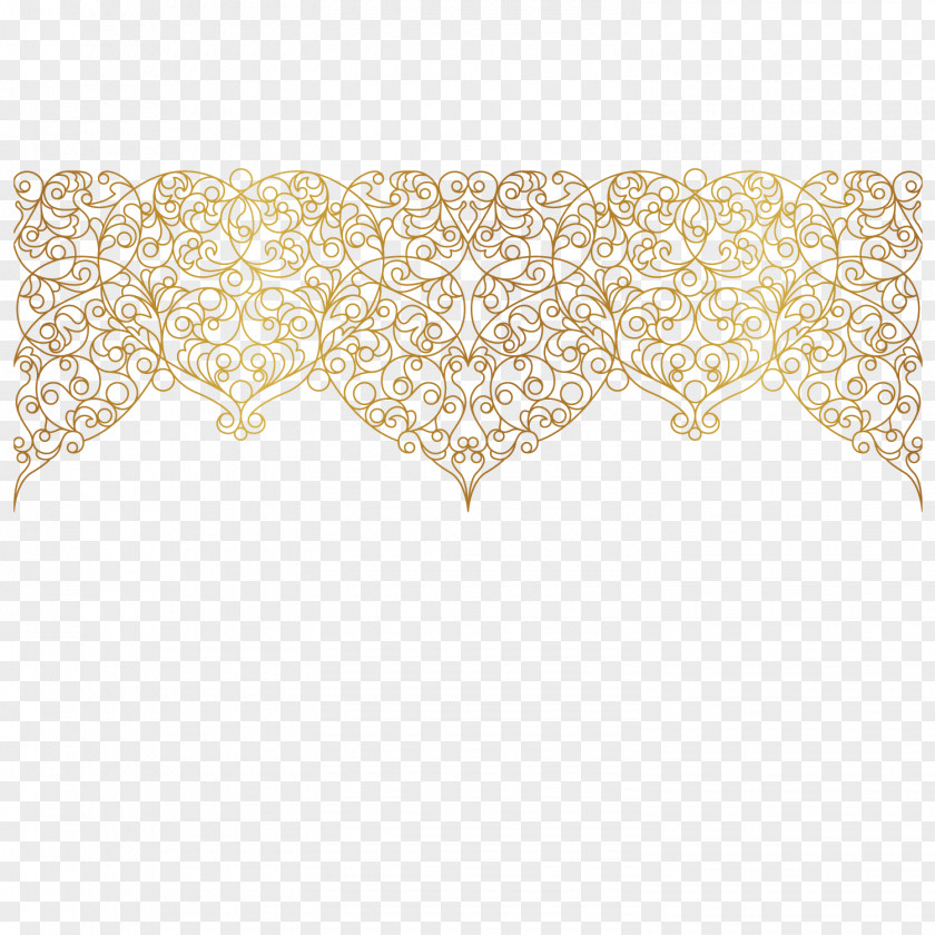 Decorative Gold Base Placemat Yellow Pattern PNG
