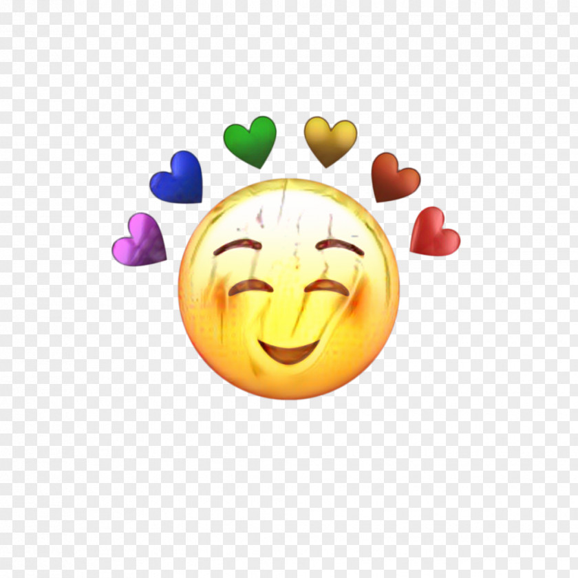 Happy Text Heart Emoji Background PNG