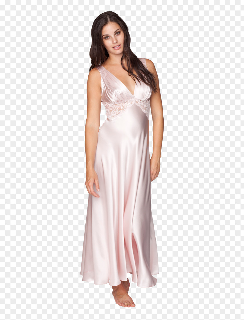 Satin Nightgown Waist Cocktail Dress PNG