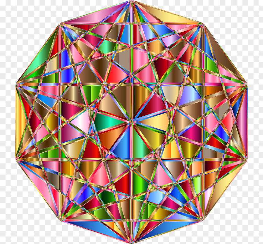 Colorful Geometric Gemstone Clip Art PNG