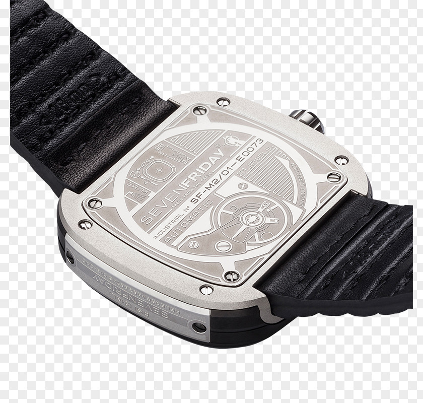 Hollowed Out Railing Style Watch SevenFriday Miyota 8215 Steel Clock PNG