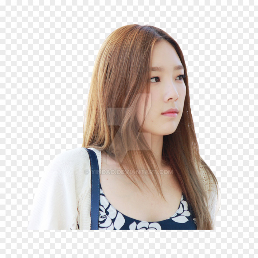 Taeyeon Fashion Long Hair Coloring PNG