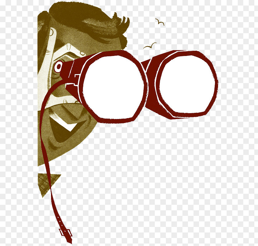 A Spy With Binoculars Stock Illustration Royalty-free PNG