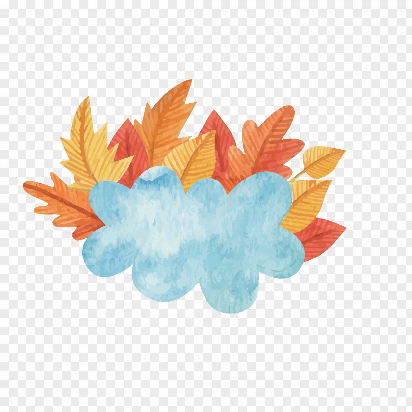 Autumn Leaves Leaf Watercolor Painting PNG