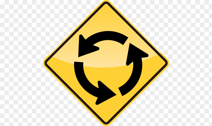 Road Traffic Sign Roundabout Circle Warning PNG