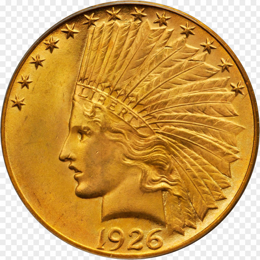 Lakshmi Gold Coin Indian Head Pieces Cent PNG