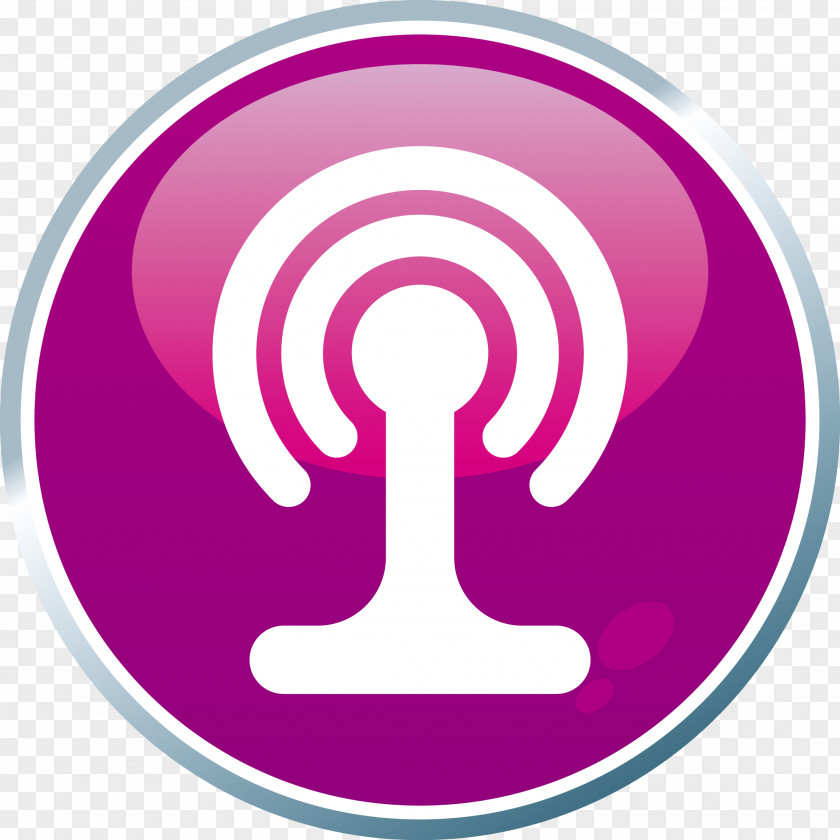 Round Purple Wireless Tag Computer Network Clip Art PNG