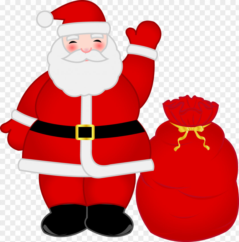 Santa Claus Pull Vector Element Free Christmas Gift PNG