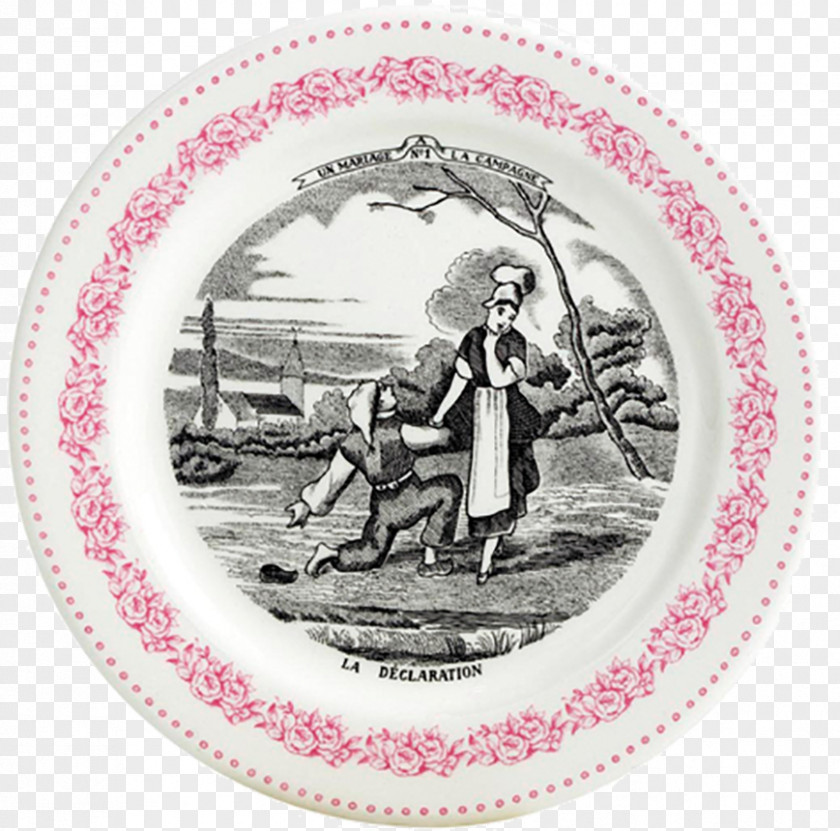 Plate Gien Marriage Faience Wedding PNG