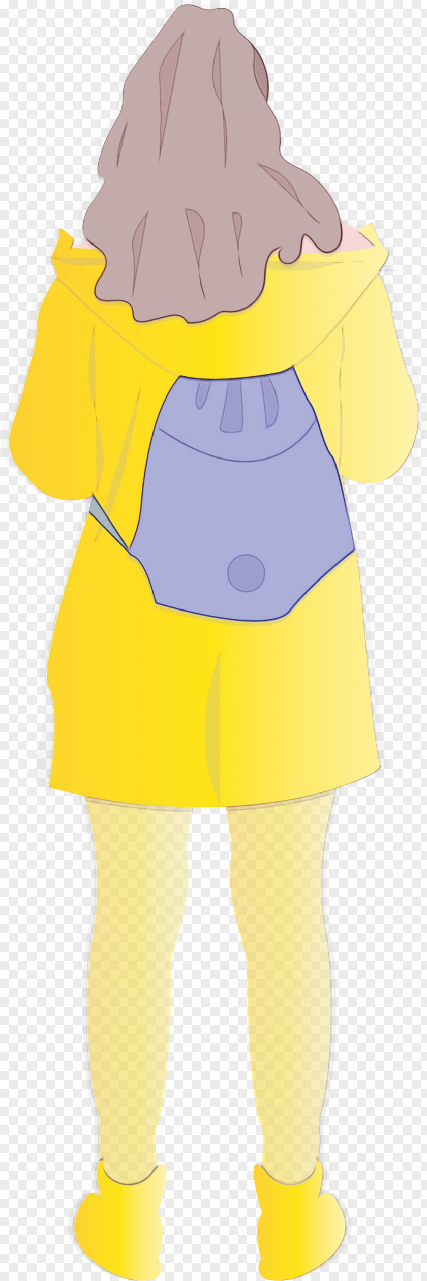 Yellow Clothing Cartoon Standing Dress PNG