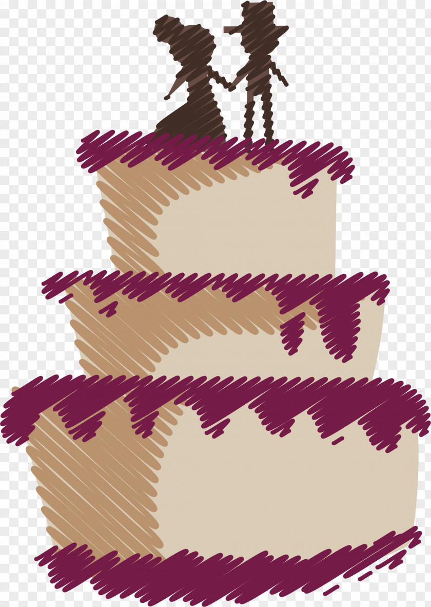 Doodle Wedding Cake Layer Tart PNG