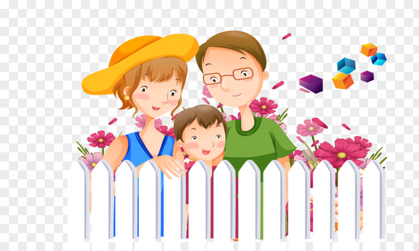 Stained Family Cartoon Poster Download PNG