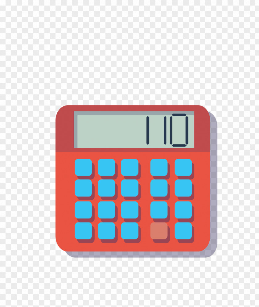 Vector Red Stationery Calculator Rechenhilfsmittel PNG