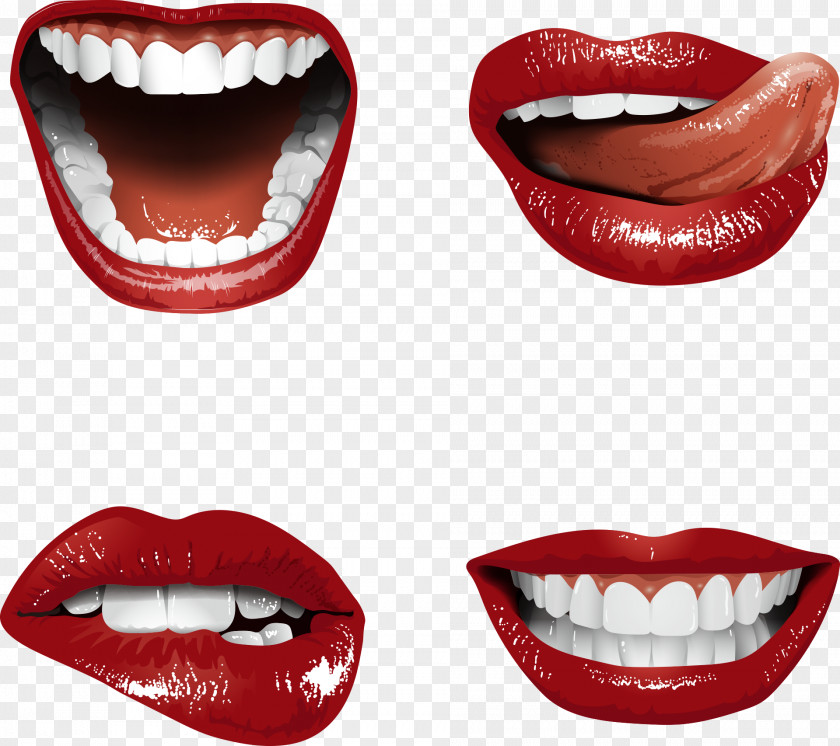 Lip Mouth Euclidean PNG , Sexy Lips Women, red lips collage illustration clipart PNG