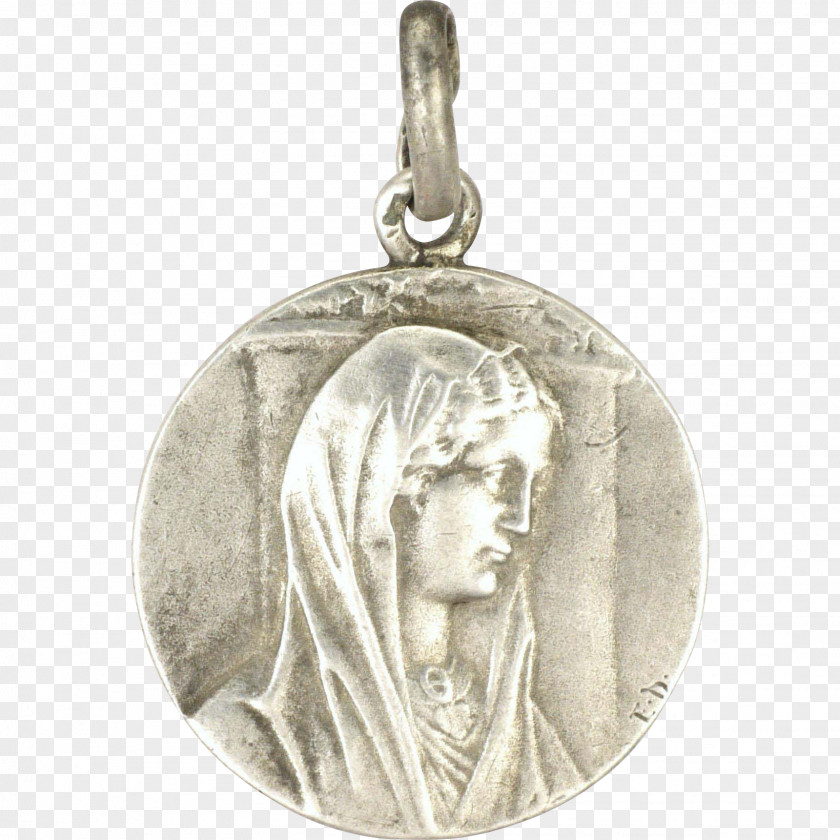 Medal Reims Cathedral Miraculous Locket Silver PNG