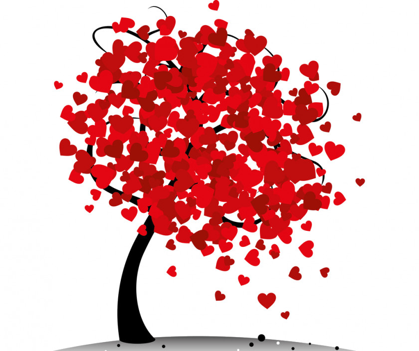 Valentine's Day Tree Heart Clip Art PNG