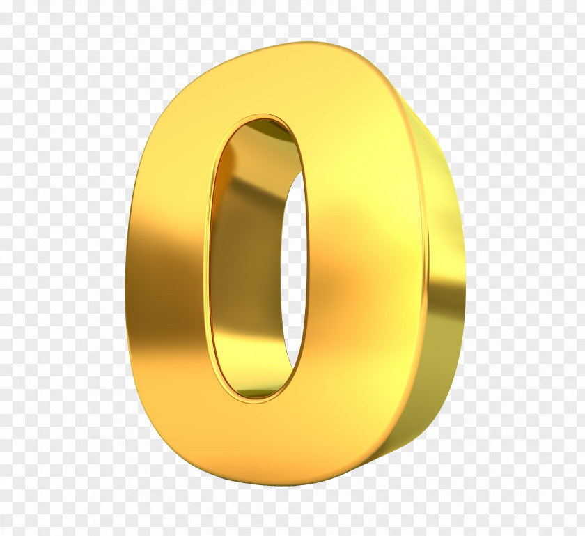Gold Number Numerical Digit 0 Arabic Numerals PNG