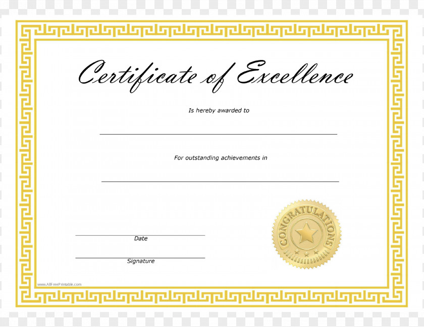 Template For Vocational Skills Certificate Microsoft Word Excellence Academic PNG