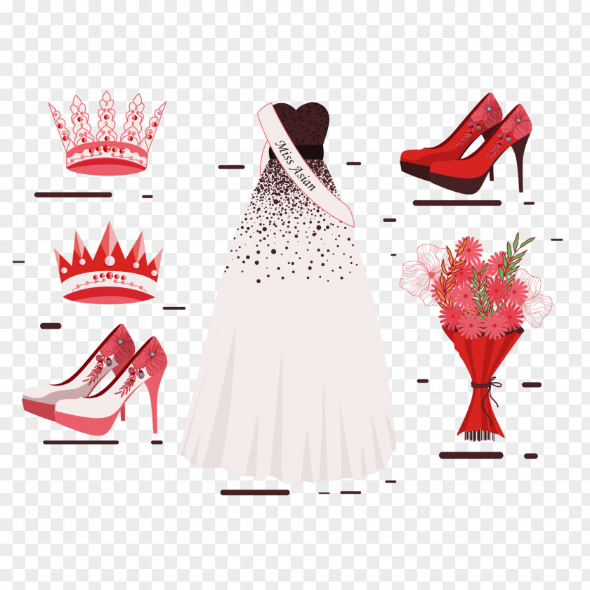 Vector Miss Asia Crown Dress Euclidean PNG