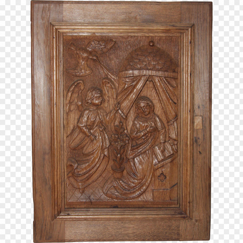 Antique Wood Carving Hardwood Stain PNG