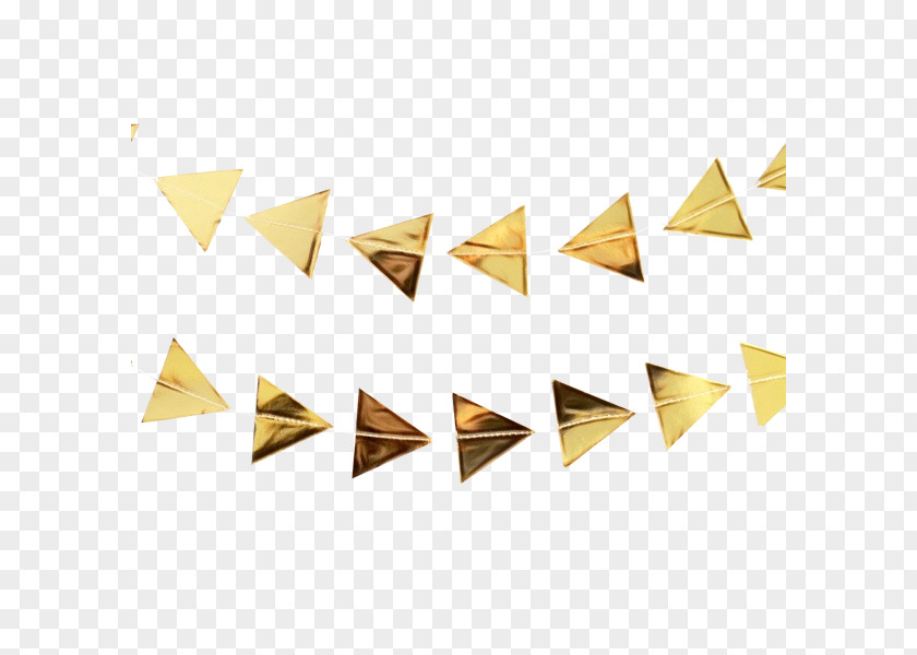 Brass Metal Yellow Triangle Font Line PNG