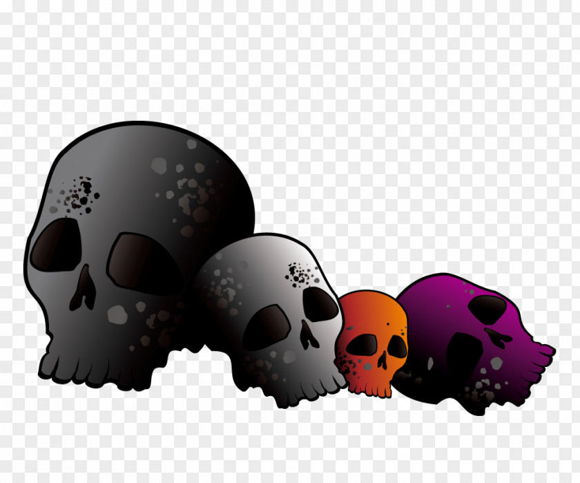 Black Horror Skull Decorative Patterns Cartoon Drawing U9ab7u9ac5 Halloween PNG