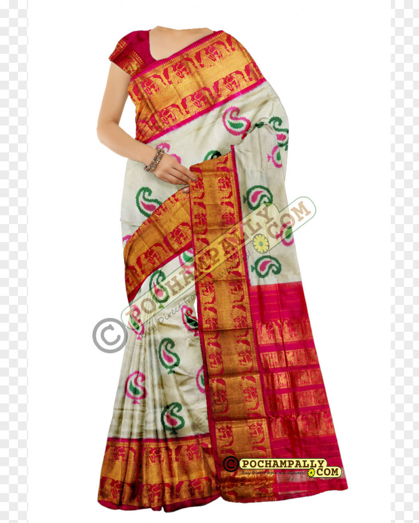 Handloom Silk Zari Bhoodan Pochampally Sari Ikat PNG