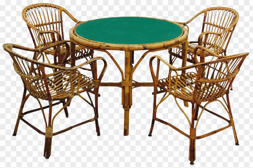Table Rattan Chair Garden Furniture PNG