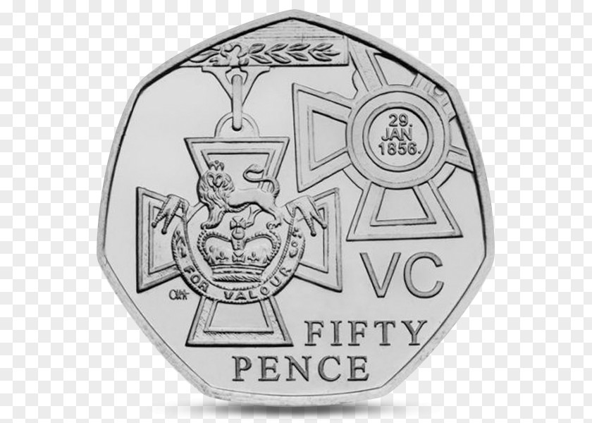 Coin Royal Mint Fifty Pence Coins Of The Pound Sterling Victoria Cross PNG