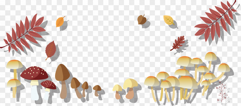 Mature Mushrooms In Autumn Adobe Illustrator PNG