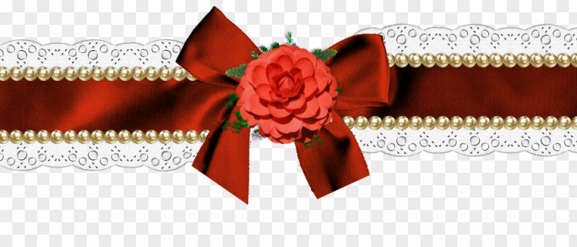 Red Roses Decorated Bow Valentines Day Ornament Clip Art PNG