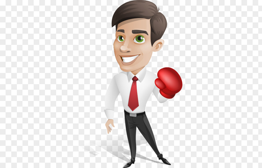 Business Man Wearing A Hand-painted Cartoon Glove Character Businessperson PNG