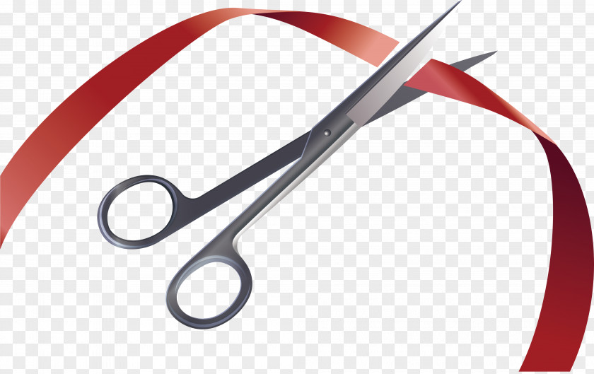 Red Ribbon Cutting Scissors Opening Ceremony Borxf0aklipping PNG