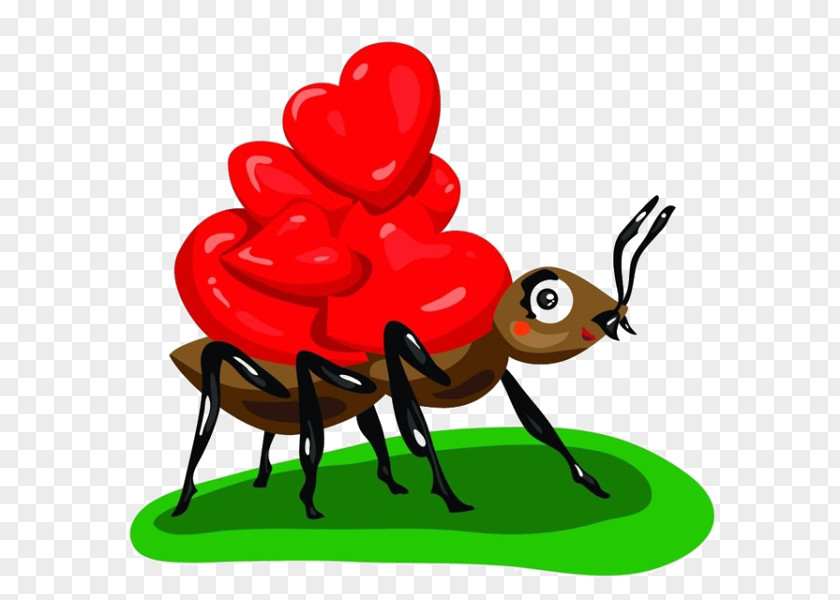 Cartoon Ants On The Back Of Love Ant Photography Euclidean Vector Illustration PNG