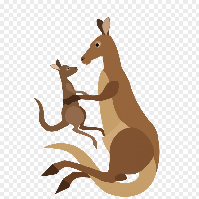 Cartoon Kangaroo Mother And Child Vector Macropodidae PNG