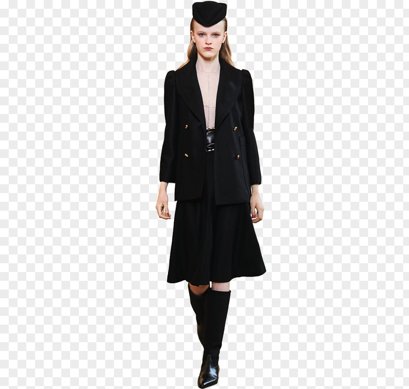 Nina Ricci Overcoat Fashion Black M PNG