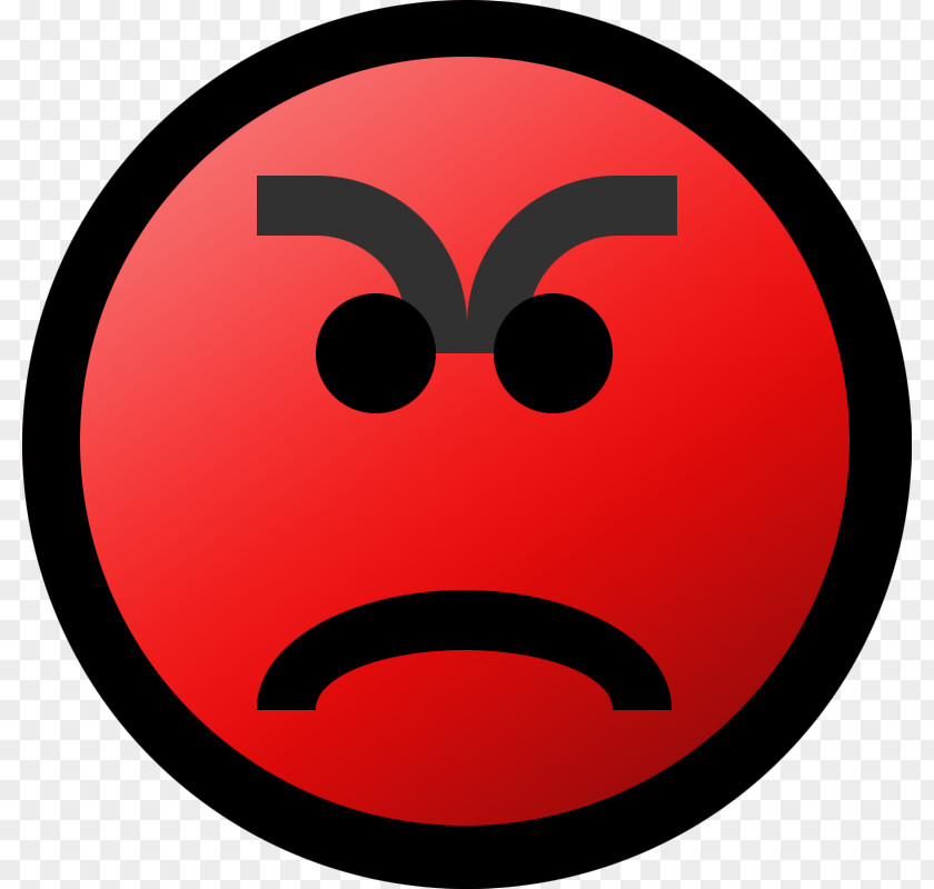 Red Smiley Face Emoticon Anger Clip Art PNG