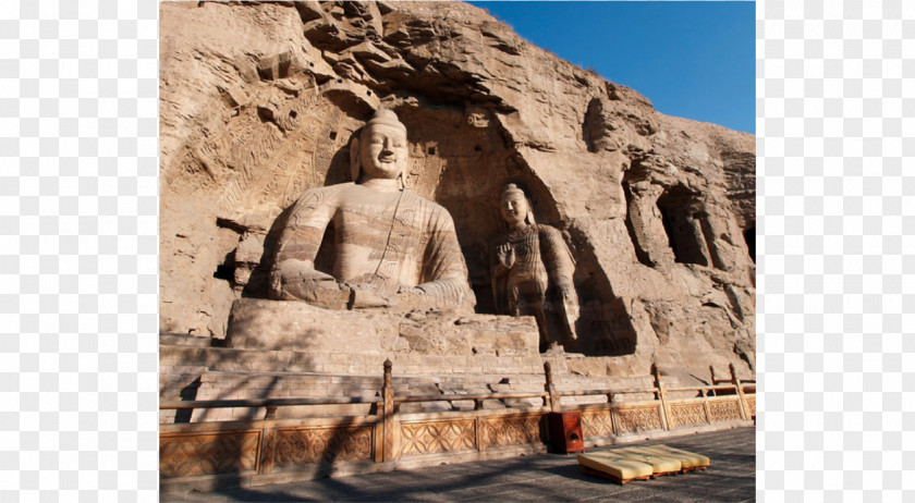 Rock Yungang Grottoes Wonders Of The World Seated Buddha From Gandhara Stone Carving Archaeological Site PNG